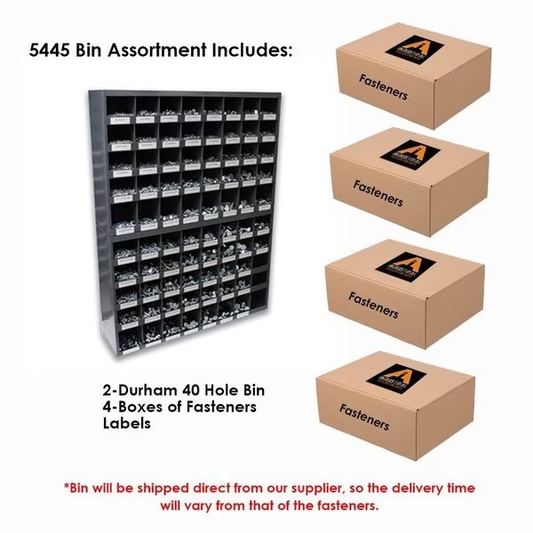 5445 Piece Grade 5 USS Coarse Thread Bolt and Nut Bin Assortmen, 4PK, Titan Industrial Supply, Mfr#: T5445BA5
